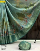 Kalamkari Digital Print Dola Silk Saree