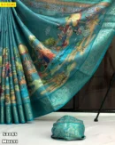 Kalamkari Digital Print Dola Silk Saree