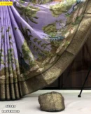 Kalamkari Digital Print Dola Silk Saree