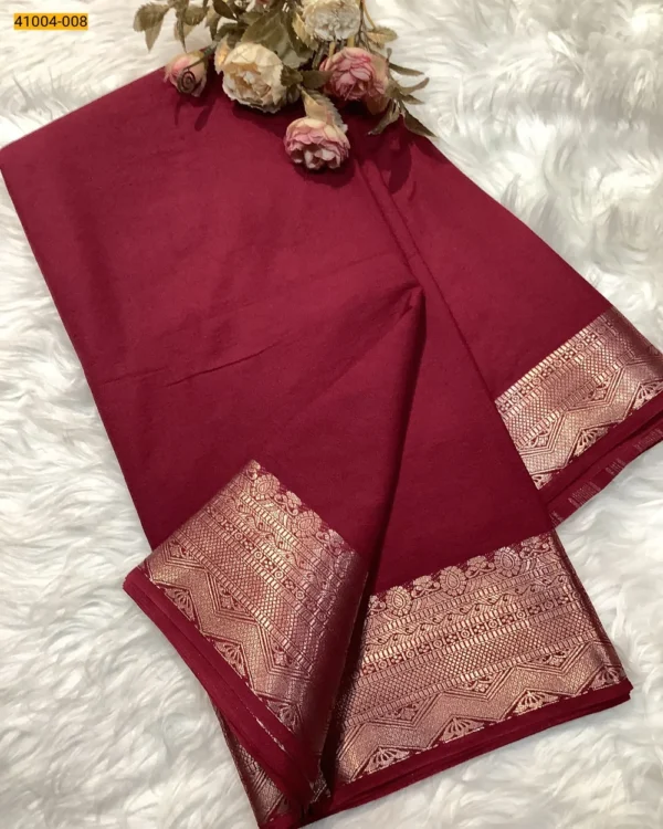 Viscose Warm Crepe Silk Saree - Image 7