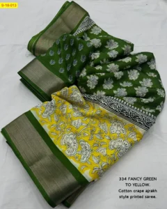 Trendy Ajrakh-Style Soft Cotton Crepe Saree