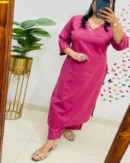 Designer Solid Color Kurti Pant Set