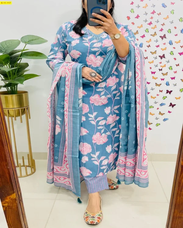Premium Fine Cotton Kurti Set - Image 5