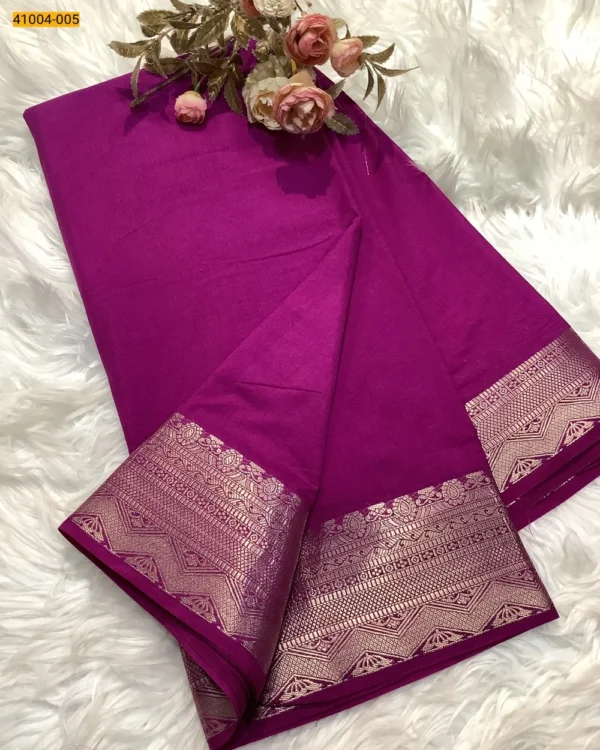 Viscose Warm Crepe Silk Saree - Image 3