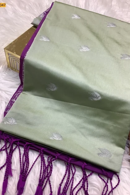 Copper Zari Butta Premium Soft Silk Saree