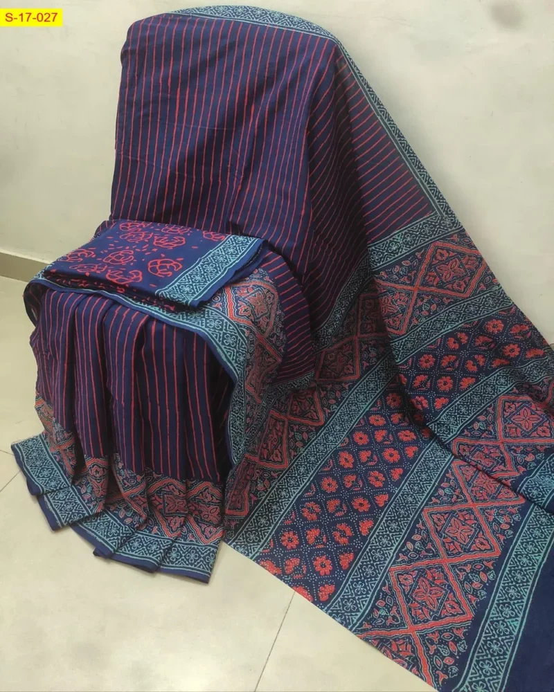 Pure Cotton Mulmul Saree - Image 11