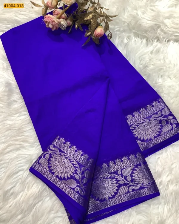 Viscose Warm Crepe Silk Saree - Image 13