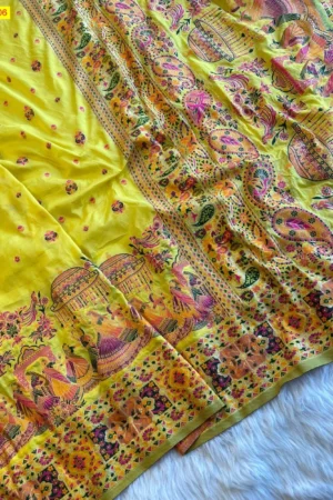 Pure and Soft Viscose Rajwadi Pashmina Silk Weaving Sarees