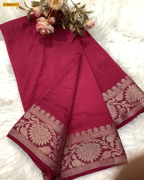 Viscose Warm Crepe Silk Saree - Image 6
