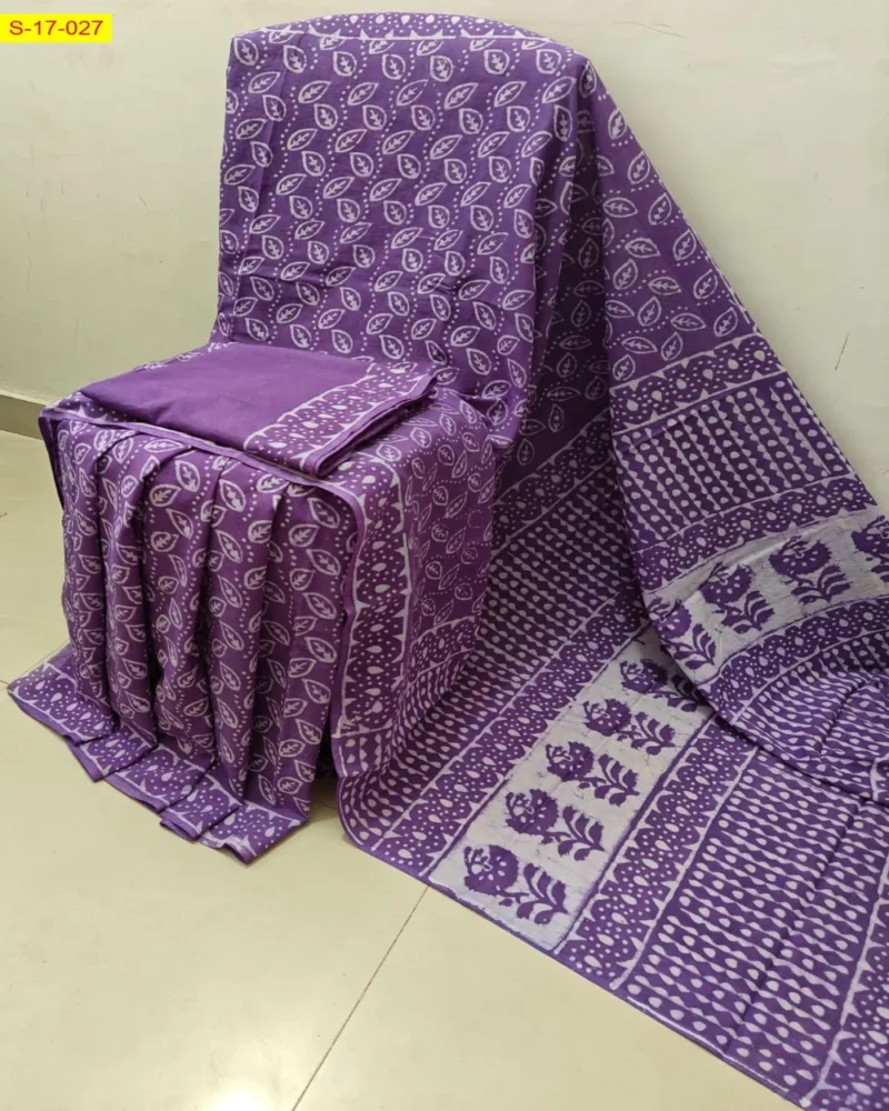 Pure Cotton Mulmul Saree - Image 9