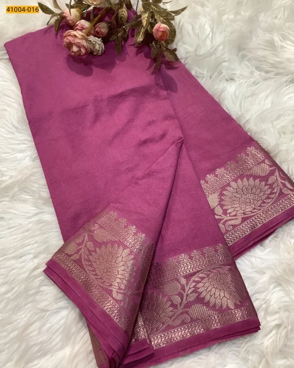 Viscose Warm Crepe Silk Saree - Image 4