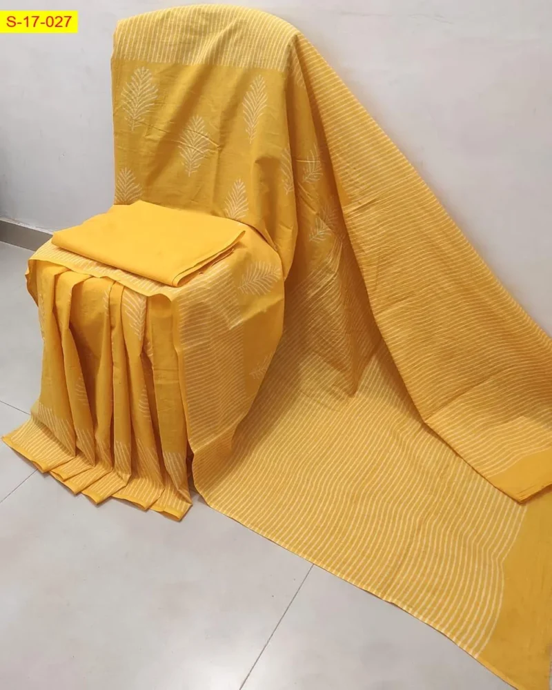 Pure Cotton Mulmul Saree - Image 2