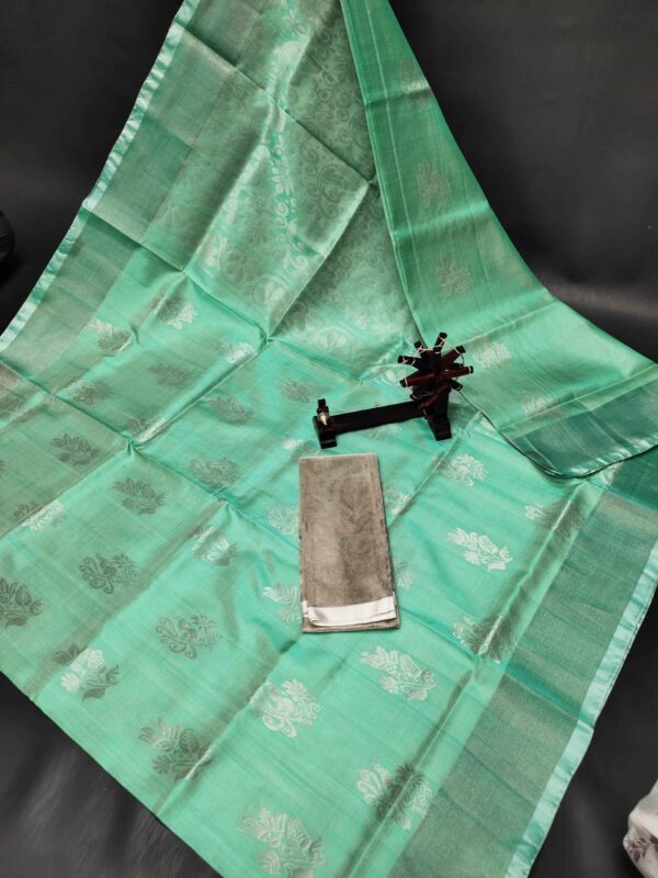 Uppada Pattu Silver Zari Big Buta Sarees - Image 2