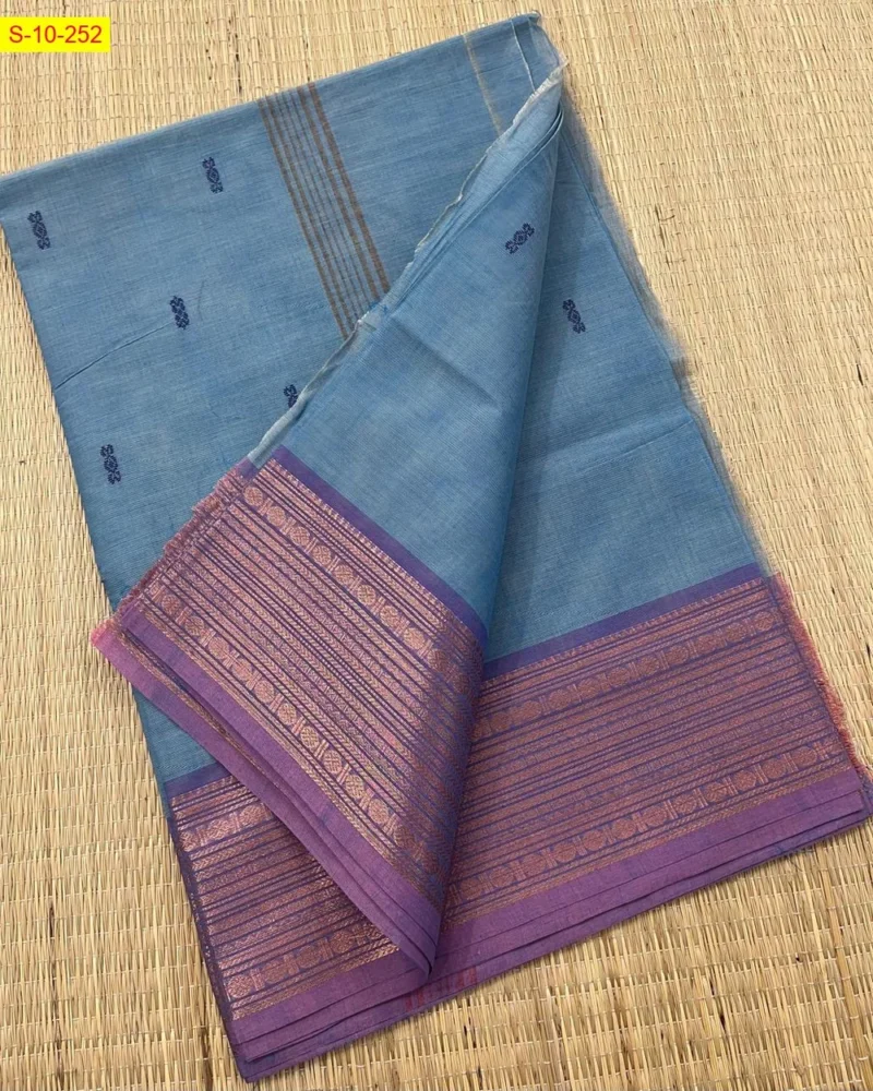 Pure Handloom Kanchi Cotton Saree - Image 10