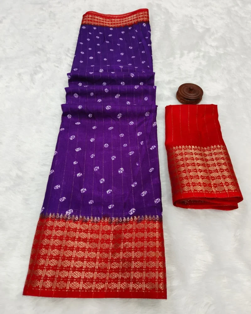 Pure and Soft Dola Silk Saree - Image 5