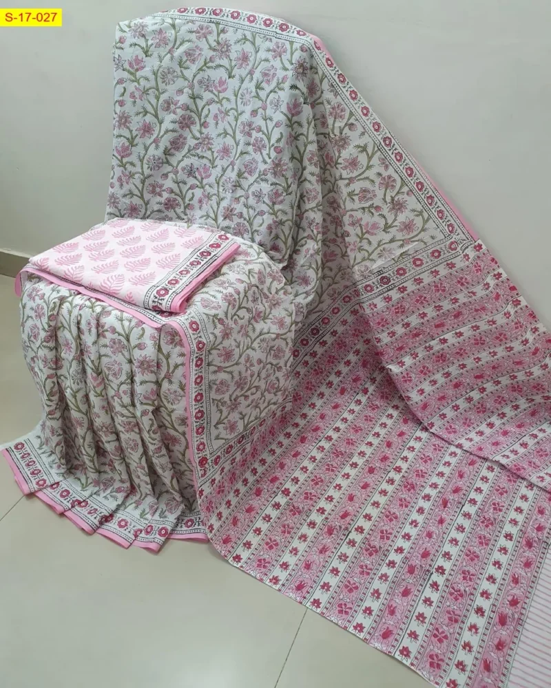 Pure Cotton Mulmul Saree - Image 12