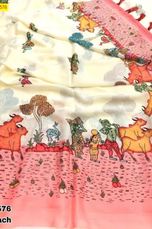 Kalamkari Digital Print Soft & Smooth Weightless Chiffon Sarees