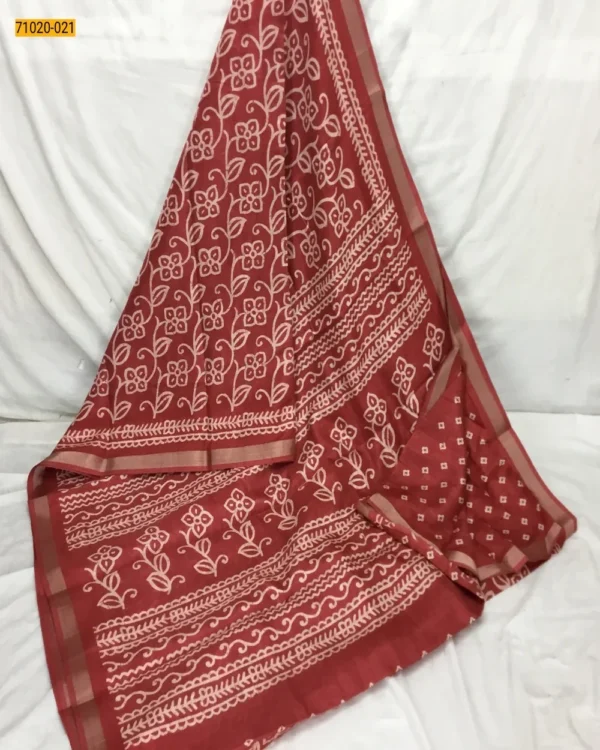 Indigo Fancy Binny Silk Printed Saree - Image 3