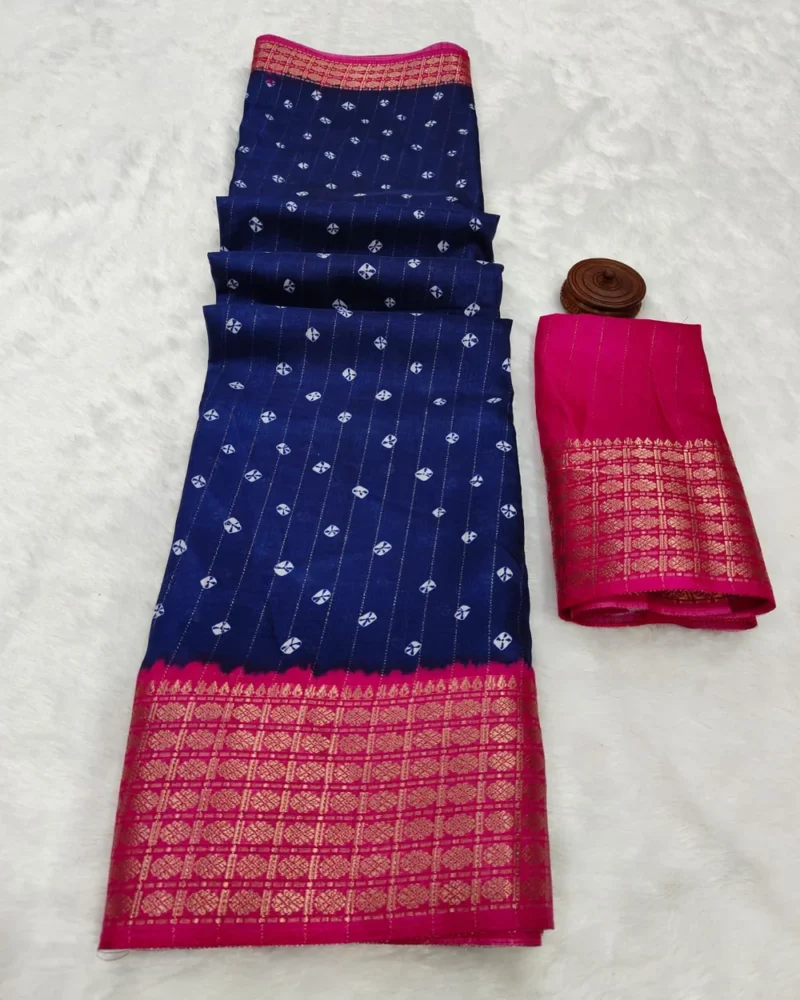 Pure and Soft Dola Silk Saree - Image 7