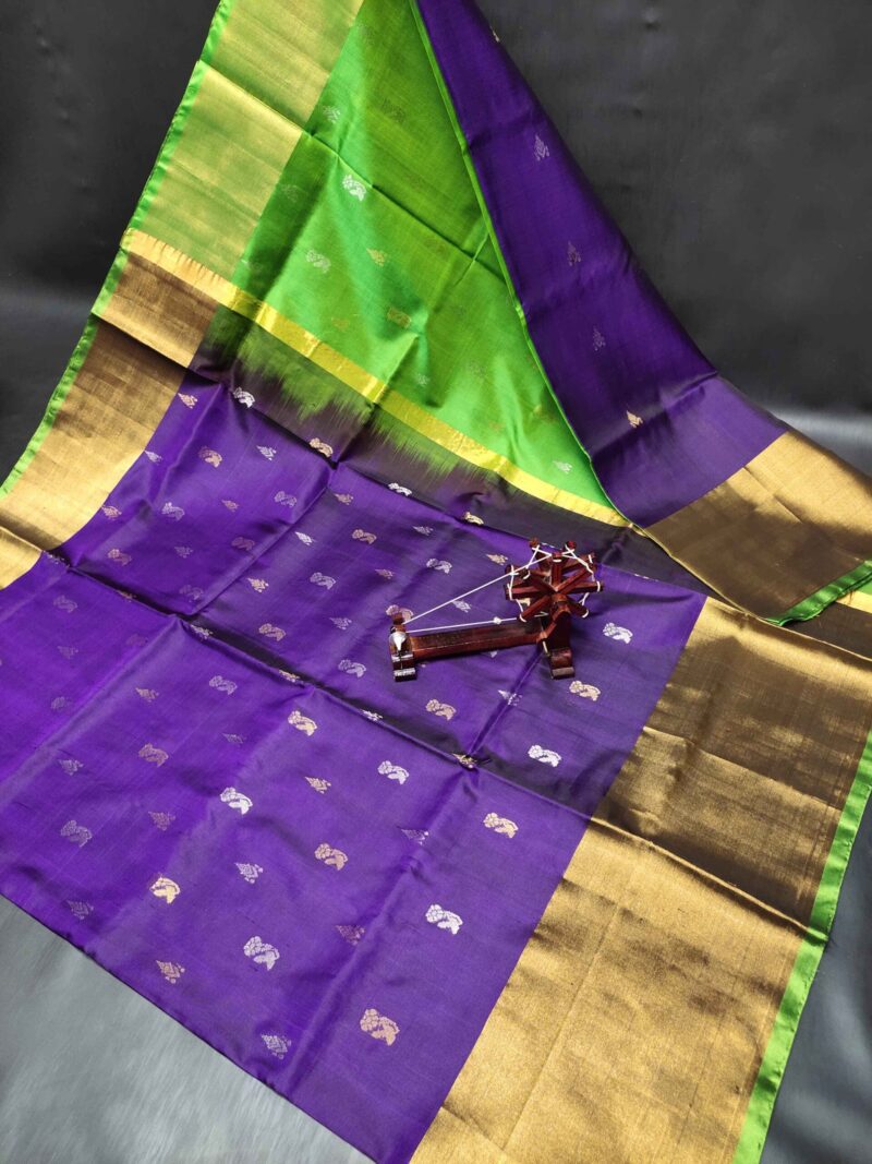 Uppada Pattu 400 Kaddi Naxathra Buta Sarees - Image 17
