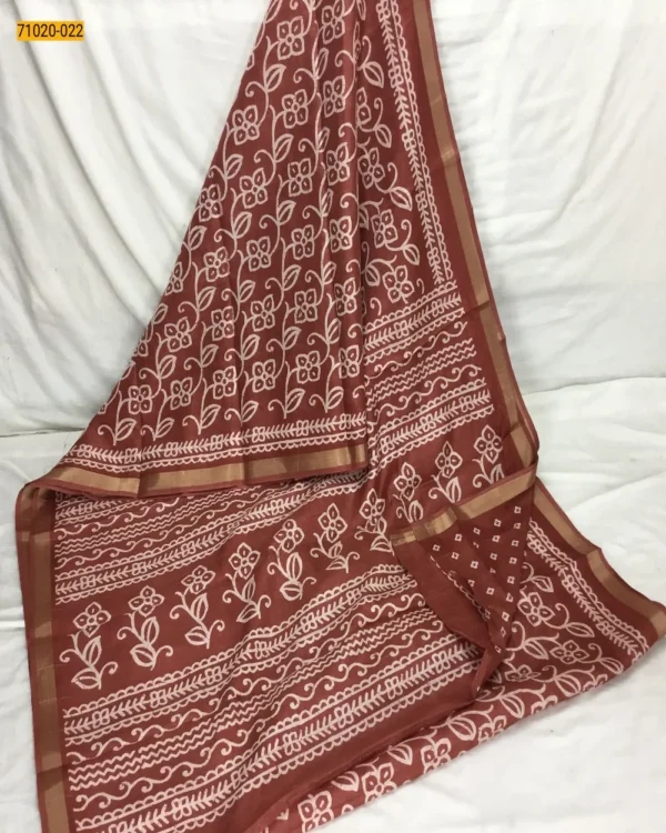 Indigo Fancy Binny Silk Printed Saree - Image 2