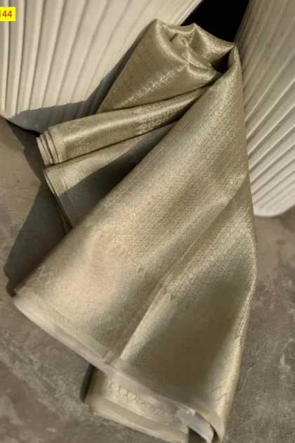 Silver Zari Banarasi Tissue Soft Silk Saree