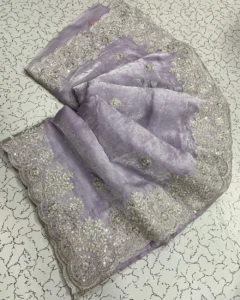 Fenddy Satin High-Quality Embroidered Saree