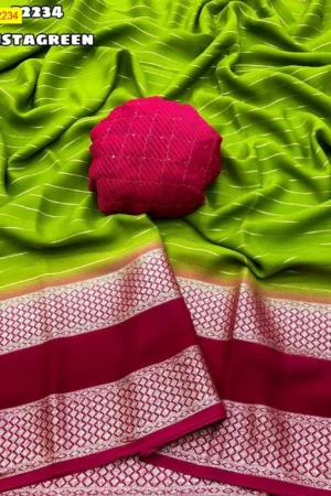 Chiffon Zari Lining Sarees