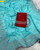 Chinnon Multi Embroidery Work Sarees