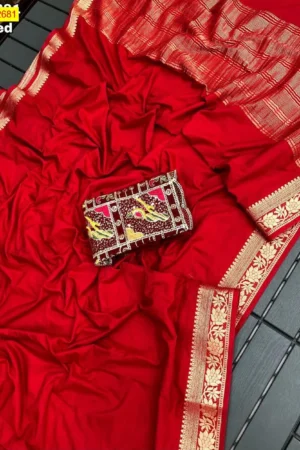 Chit pallu Crepe Silk Saree