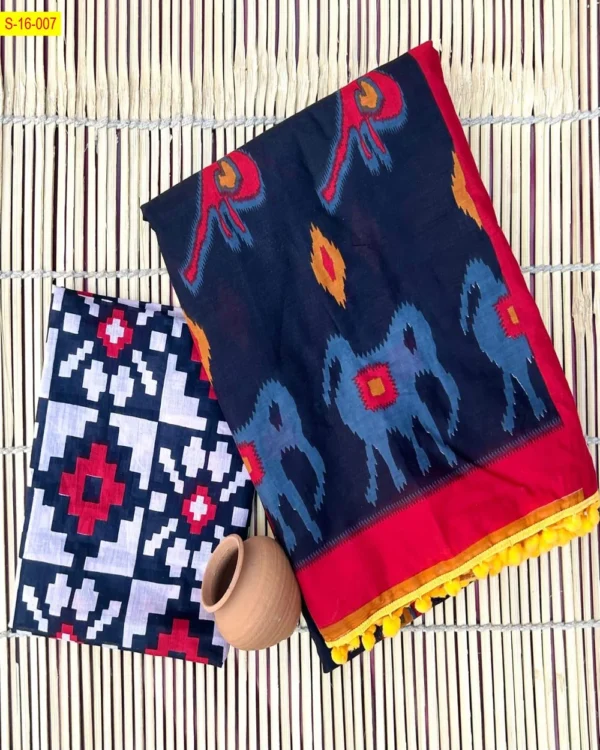 DOVE - Mulmul Cotton Saree - Image 11