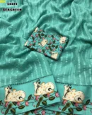 Digital Printed Chiffon Crush Saree
