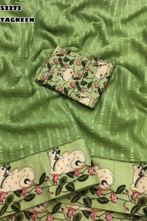 Digital Printed Chiffon Crush Saree