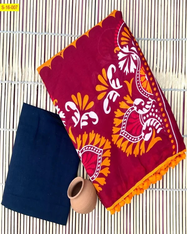 DOVE - Mulmul Cotton Saree - Image 6
