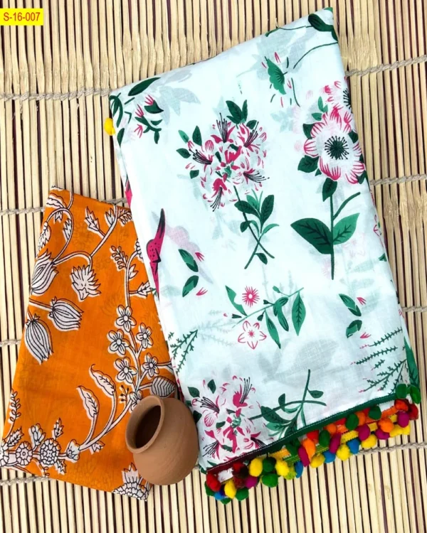 DOVE - Mulmul Cotton Saree