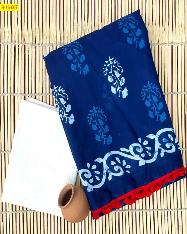 DOVE - Mulmul Cotton Saree - Image 12