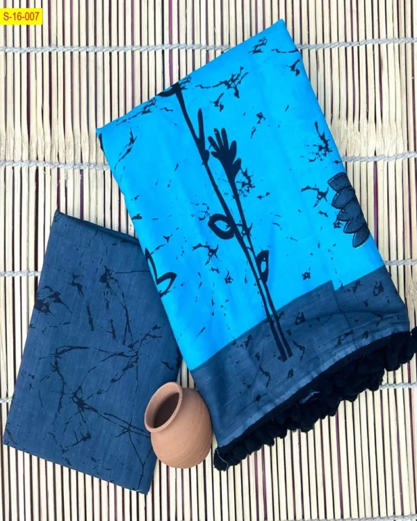 DOVE - Mulmul Cotton Saree - Image 10
