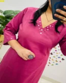 Designer Solid Color Kurti Pant Set