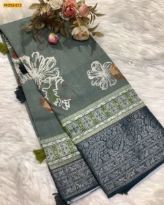 Violet Moss Crepe Silk Saree