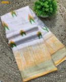 Linen Digital Print Cotton Sarees