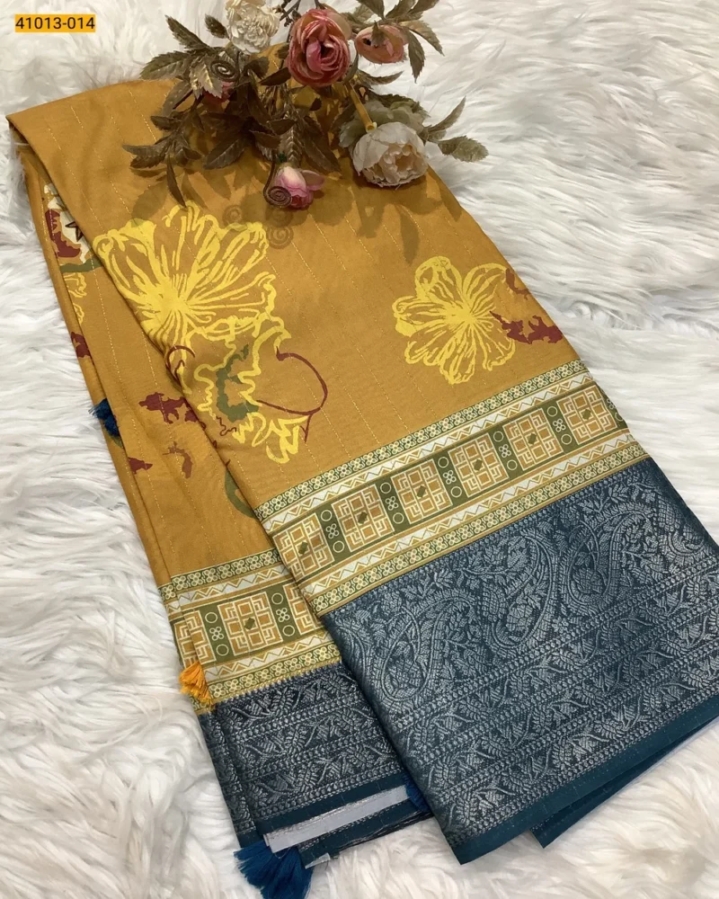 Violet Moss Crepe Silk Saree - Image 5