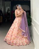 Peachy Bloom Lehenga Choli