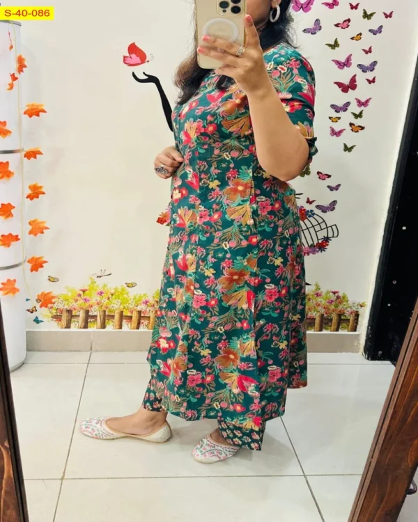 Printed Fine Cotton Kurti And Pant Set