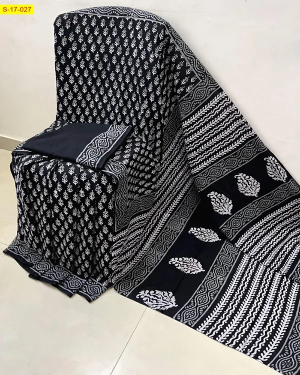 Pure Cotton Mulmul Saree - Image 16
