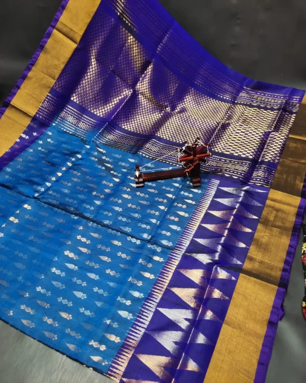 Scut Border Hand Butta Uppada Pure Pattu Sarees - Image 13