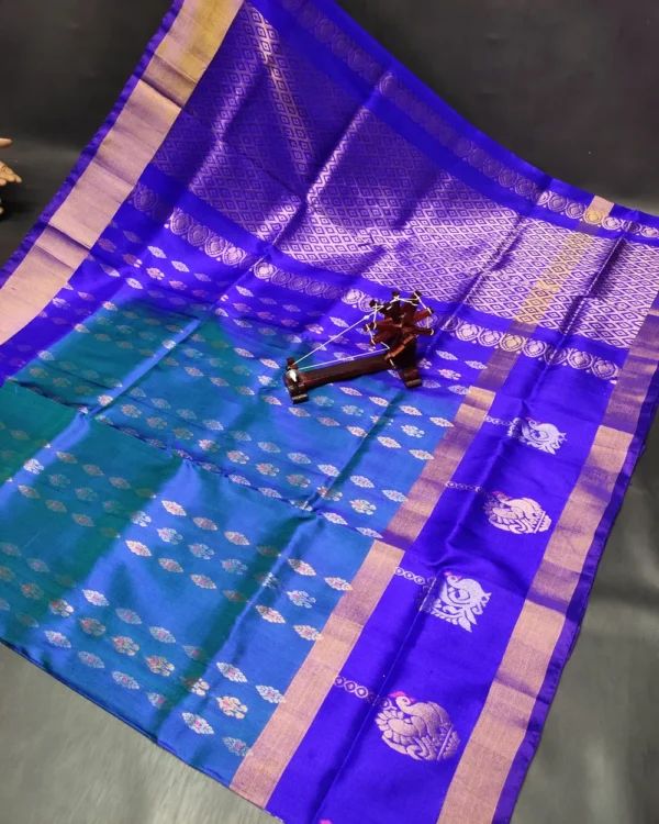 Scut Border Hand Butta Uppada Pure Pattu Sarees - Image 7