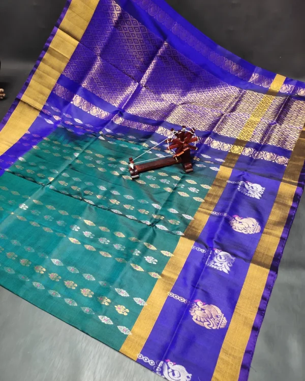 Scut Border Hand Butta Uppada Pure Pattu Sarees - Image 12