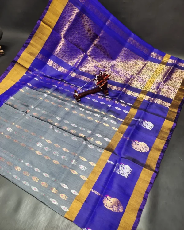 Scut Border Hand Butta Uppada Pure Pattu Sarees - Image 16
