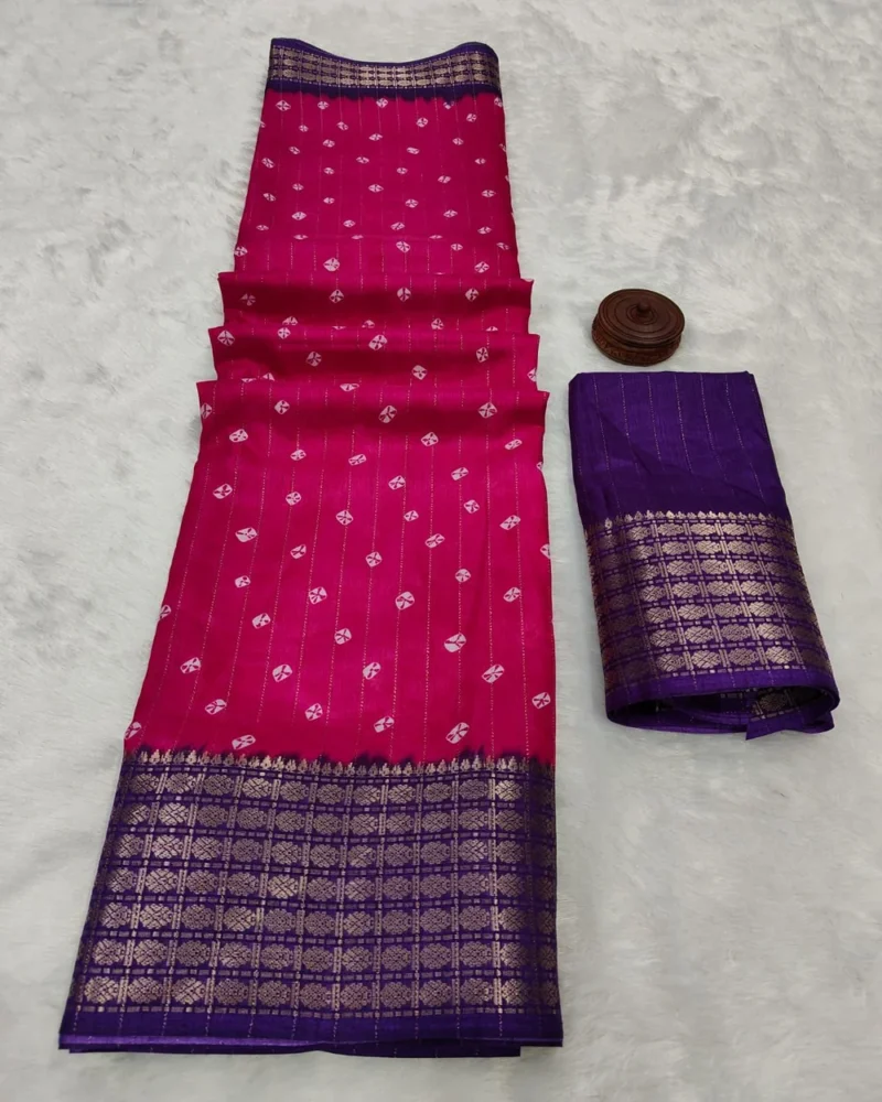 Pure and Soft Dola Silk Saree - Image 3
