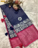 Violet Moss Crepe Silk Saree